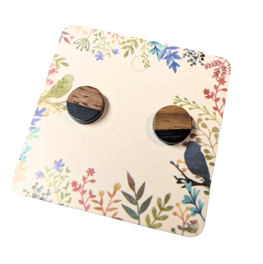 Handmade Hypoallergenic Wood And Resin Earrings